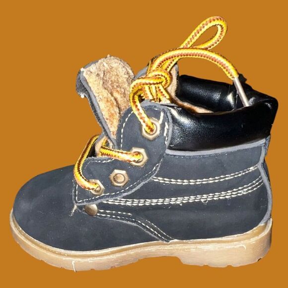 Baby Unisex Work Boots Lace-Up Ankle Boots Winter Snow Boots Martin Boots Size 7 - Picture 5 of 6